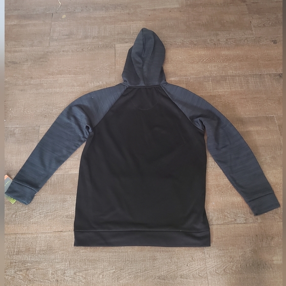 Tek Gear warm Tek grey heather & black soccer ball hooded sweatshirt L 14-16) - Picture 2 of 7